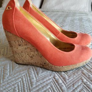 Thalia Sodi Women's Orange Closed Toe Wedges